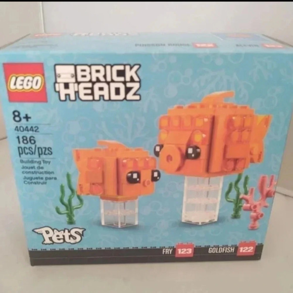 Lego Brick Headz Pets 40442 Fry #123 Goldfish #122 NWT - Picture 1 of 3